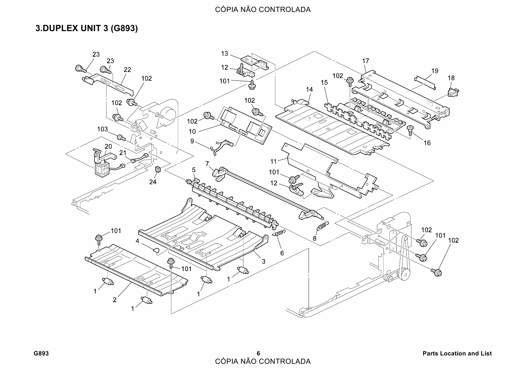 RICOH Options G893 DUPLEX-UNIT-AD1000 Parts Catalog PDF download-3